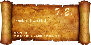 Tomka Euniké névjegykártya